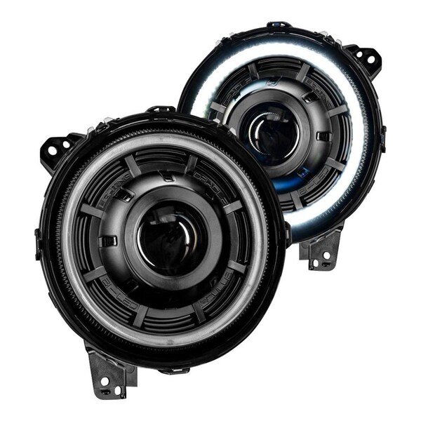 Oracle Lighting 18-C Round Black Oculus Halo Projector Bi-LED Headlights - 7 in. ORL5839-504 - main